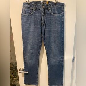 J. Crew Blue Straight Jeans with Subtle Fading